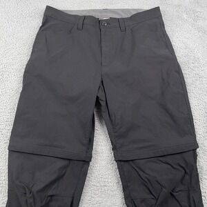 Eddie Bauer Convertible Tech Pants Mens 34x30 Black Zip Off Hiking Outdoor